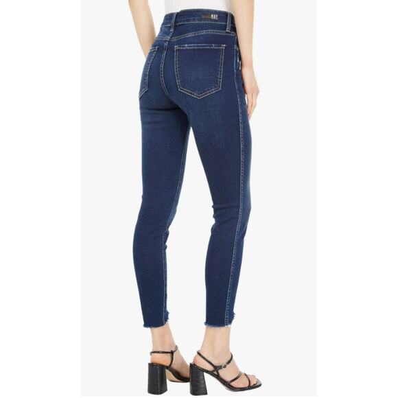Kut From The Kloth 4P Connie Fab Ab Ankle Skinny Jeans High Rise Chewed Hem Blue - Picture 11 of 11